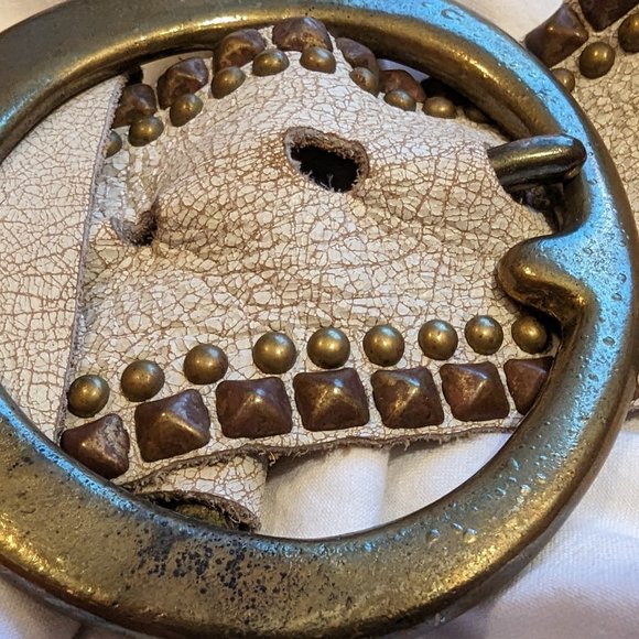 Bohemian Distressed Studded Leather Belt by "B-Low the Belt" - Picture 5 of 11